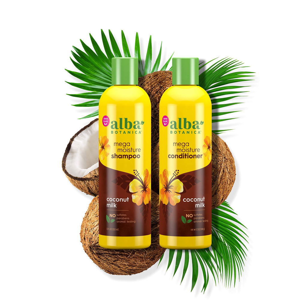 Alba Botanica Drink It Up Coconut Milk Hawaiian Conditioner — Hydrates Hair (12 oz)
