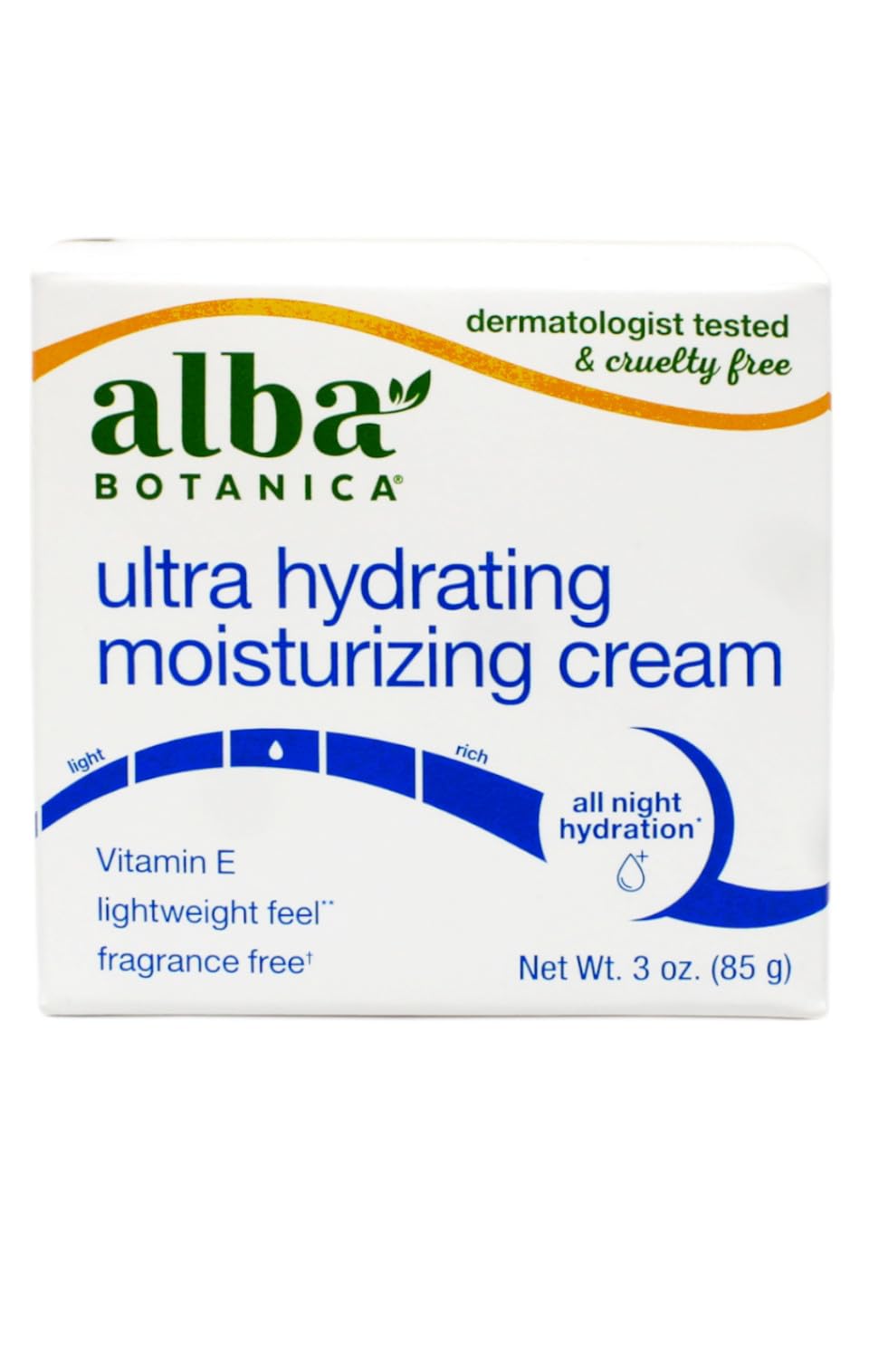 ALBA Botanica Moisture Cream Jasmine & Vitamin E – 3 oz | Deep Hydration, Fragrance Free