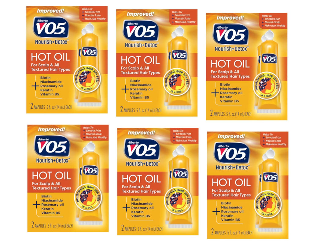 Alberto VO5 Moisturizing Hot Oil Treatment – 0.5 oz Tubes (Pack of 6)