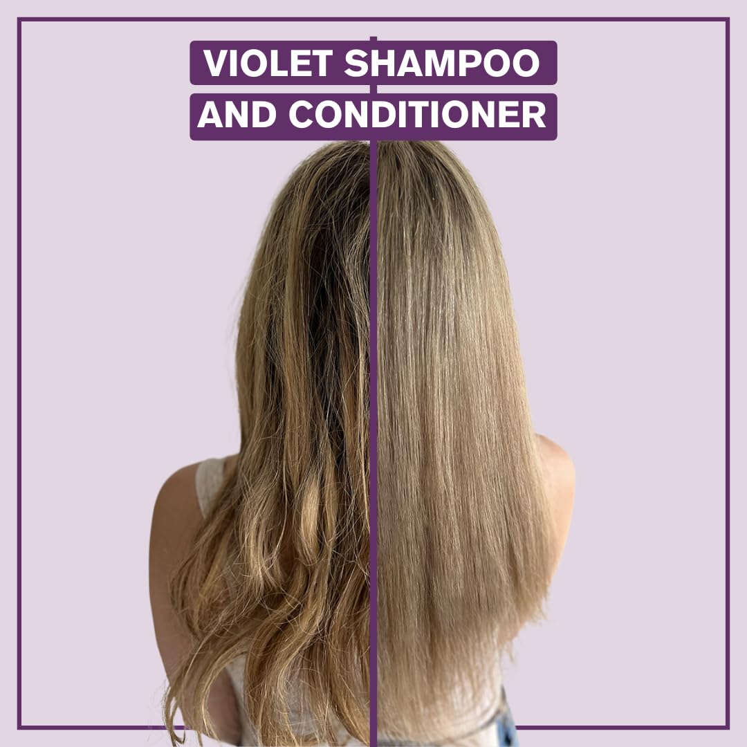 Alcôve Violet Shampoo & Conditioner Duo – Neutralize Yellow & Brassy Tones (Sulfate-Free) 10oz