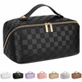 ALEXTINA Large Capacity Travel Cosmetic Bag – Waterproof Leather Organizer for Women