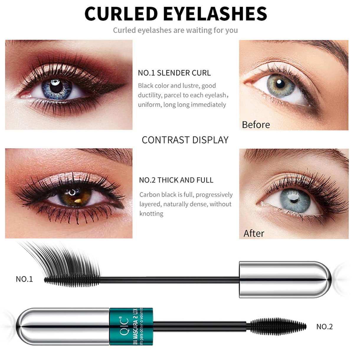Alisesun Vibely 5x Longer Lashes Kit — 2-in-1 Mascara, Brow Pencil, Eyeliner, Eyebrow Soap Kit, 10 Blades (Waterproof)