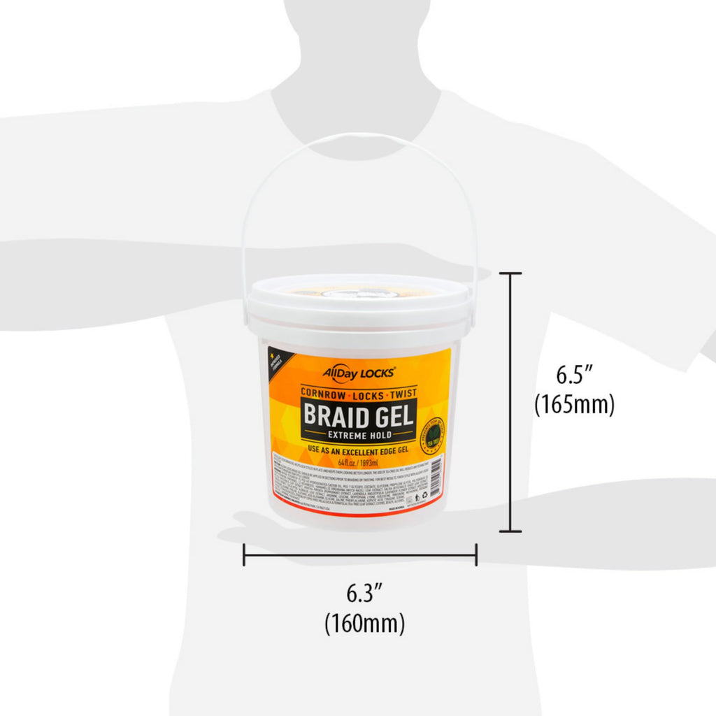 AllDay Locks Braid Gel Extreme Hold – Natural Braiding Gel for Cornrows, Locs & Twists (10 oz)