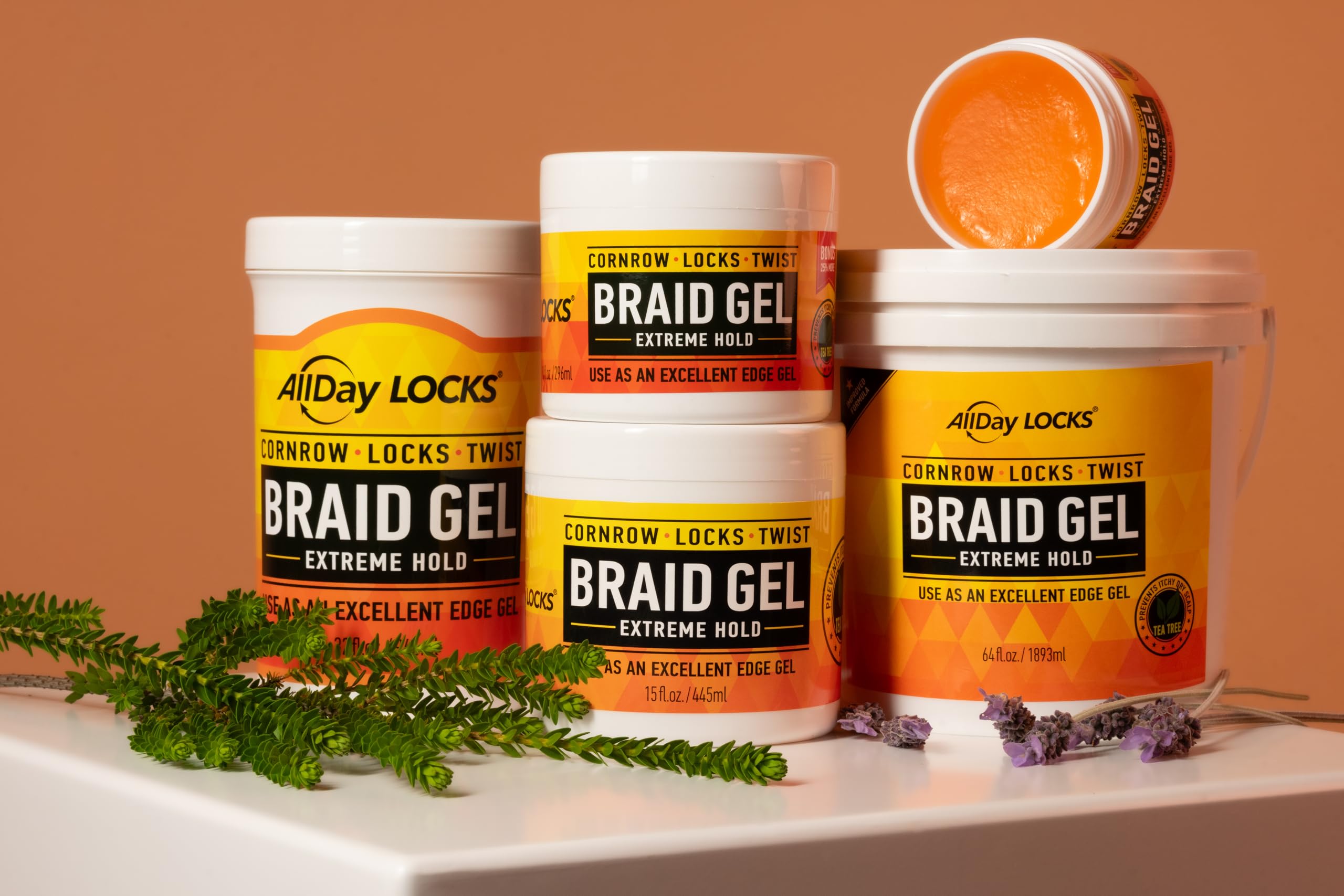 AllDay Locks Braid Gel Extreme Hold – Natural Braiding Gel for Cornrows, Locs & Twists (10 oz)