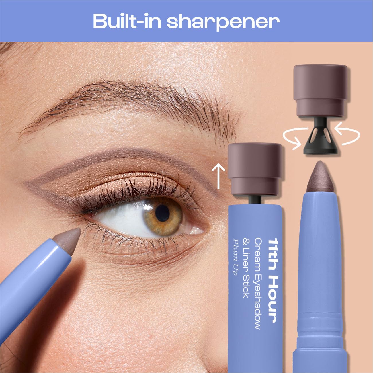 ALLEYOOP 11th Hour Waterproof Cream Eyeshadow Stick – 2-in-1 Eyeshadow & Liner, Gray Shimmer