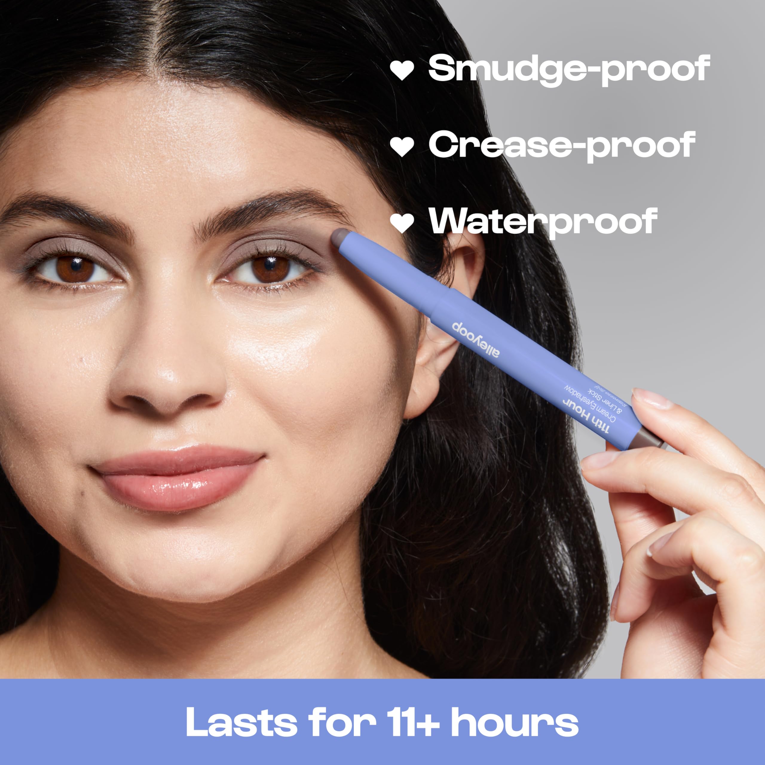 ALLEYOOP 11th Hour Waterproof Cream Eyeshadow Stick – Long-Lasting Matte Eyeshadow & Liner in Smoky Mocha