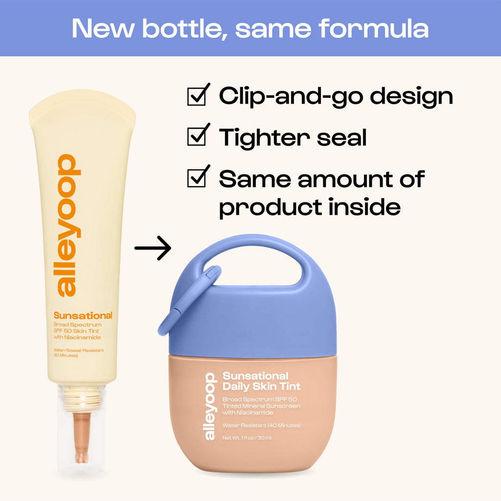 ALLEYOOP Sunsational Tinted Moisturizer SPF 50 – Mineral Face Sunscreen with Jojoba (Vegan & Cruelty-Free)