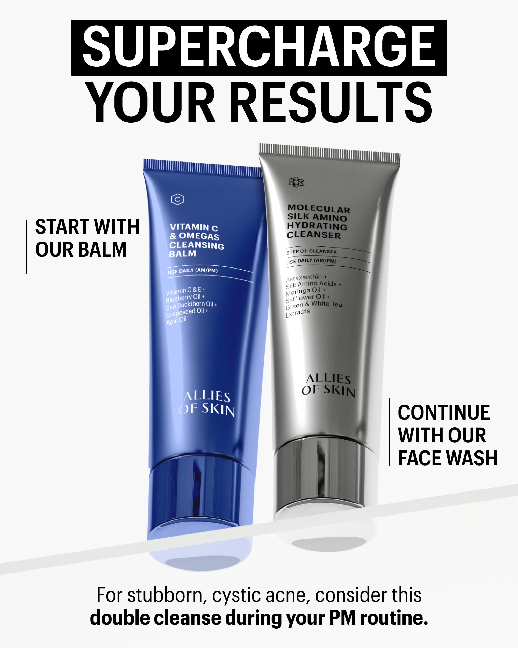Allies of Skin Vitamin C & Omegas Cleansing Balm | Makeup Remover for Sensitive Eyes | 3.4 Fl oz