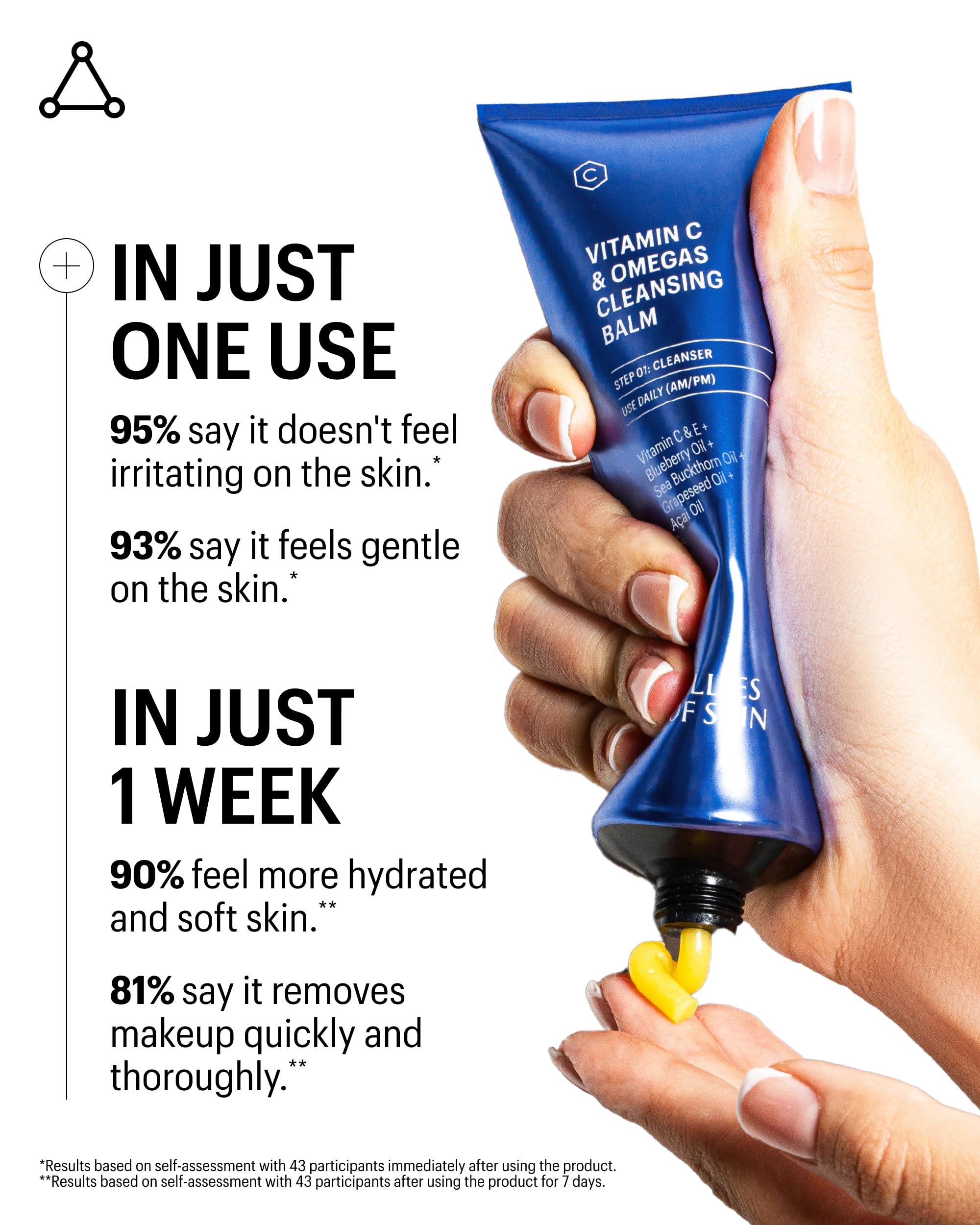 Allies of Skin Vitamin C & Omegas Cleansing Balm | Makeup Remover for Sensitive Eyes | 3.4 Fl oz