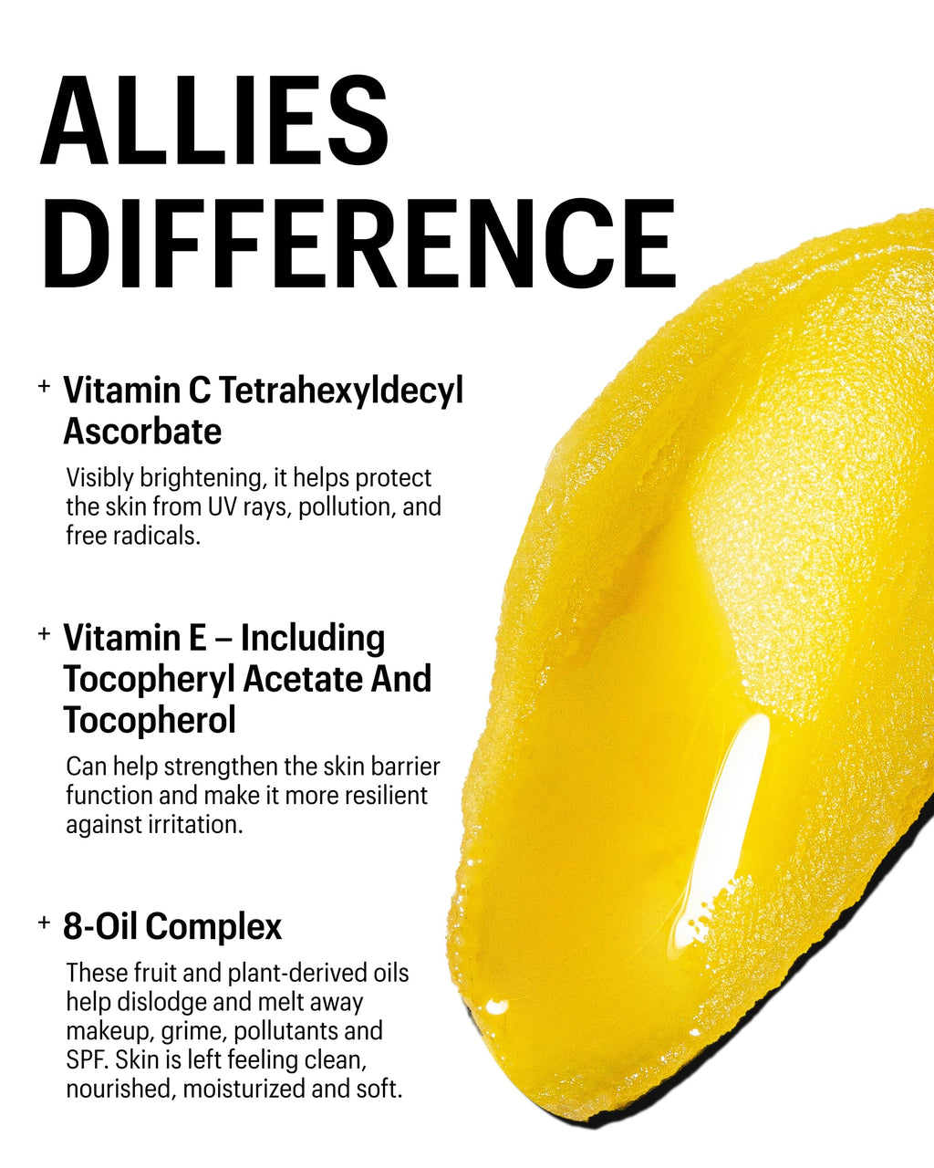 Allies of Skin Vitamin C & Omegas Cleansing Balm | Makeup Remover for Sensitive Eyes | 3.4 Fl oz