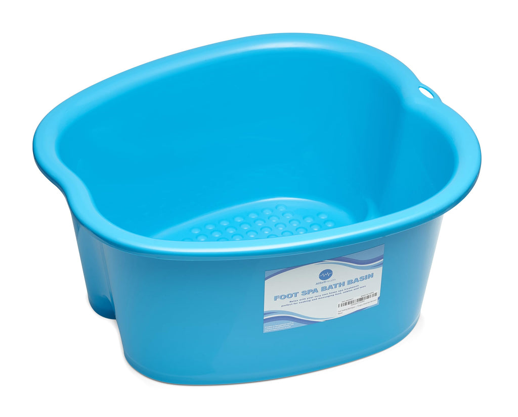 AllSett Health Foot Soaking Bath Basin – Large Pedicure Spa Tub for At-Home Foot Care (Blue)