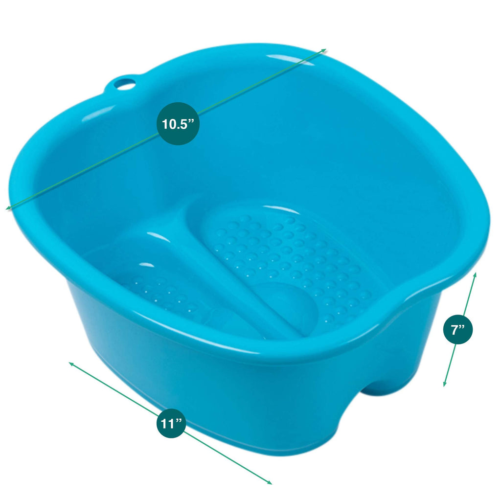 AllSett Health Foot Soaking Bath Basin – Large Pedicure Spa Tub for At-Home Foot Care (Blue)