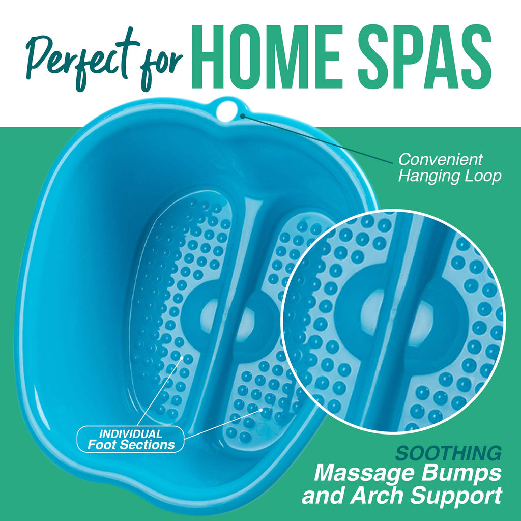 AllSett Health Foot Soaking Bath Basin – Large Pedicure Spa Tub for At-Home Foot Care (Blue)