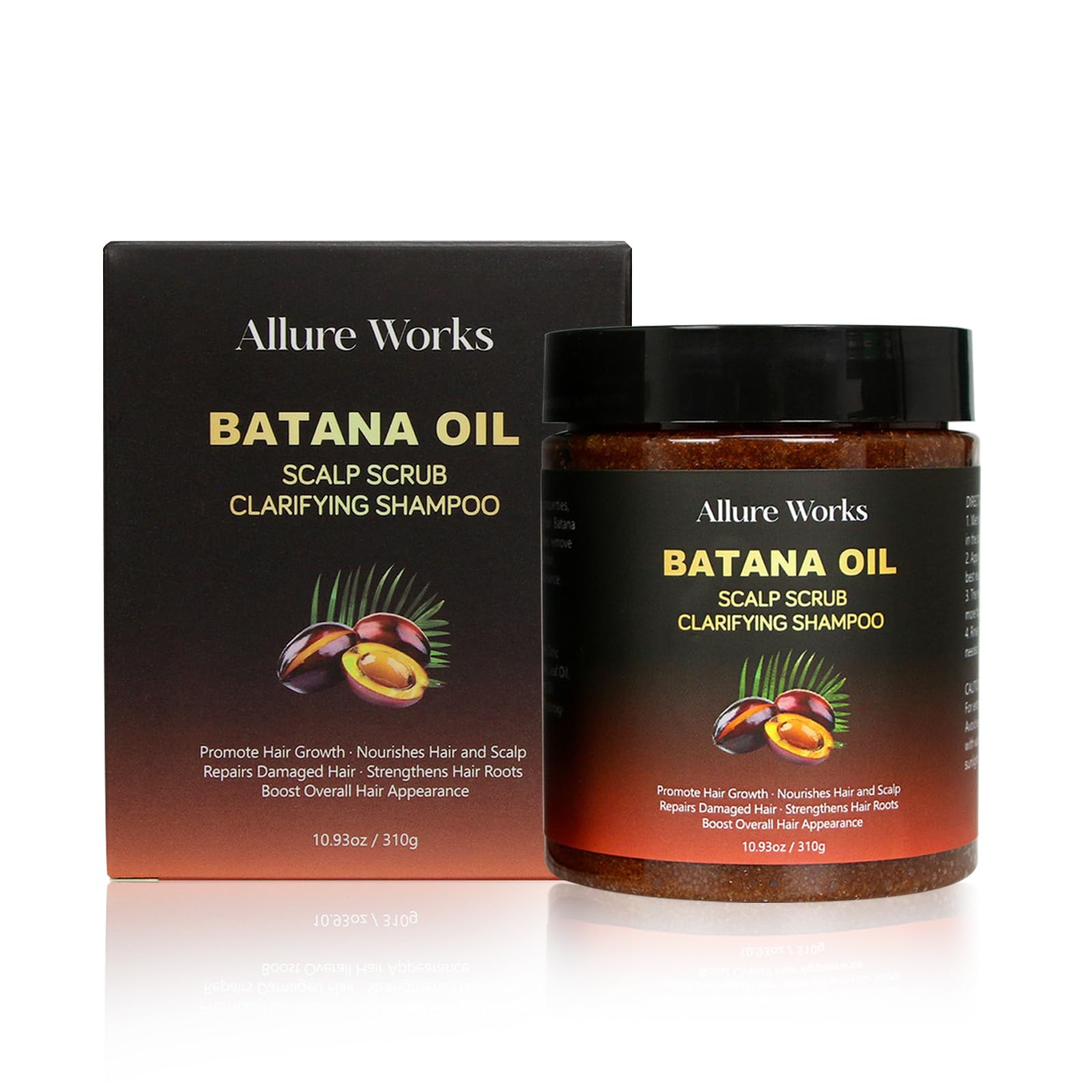 Allure Works Exfoliating Scalp Scrub & Clarifying Shampoo with Batana Oil & Rosemary – 310g