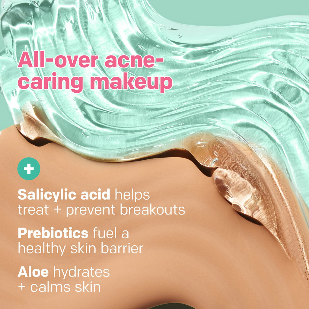 Almay Clear Complexion Acne Foundation with Salicylic Acid – Shade 300 Naked – Medium Coverage, Soft Matte Finish (1 fl oz)