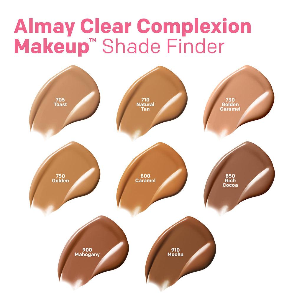 Almay Clear Complexion Acne Foundation with Salicylic Acid – Shade 300 Naked – Medium Coverage, Soft Matte Finish (1 fl oz)