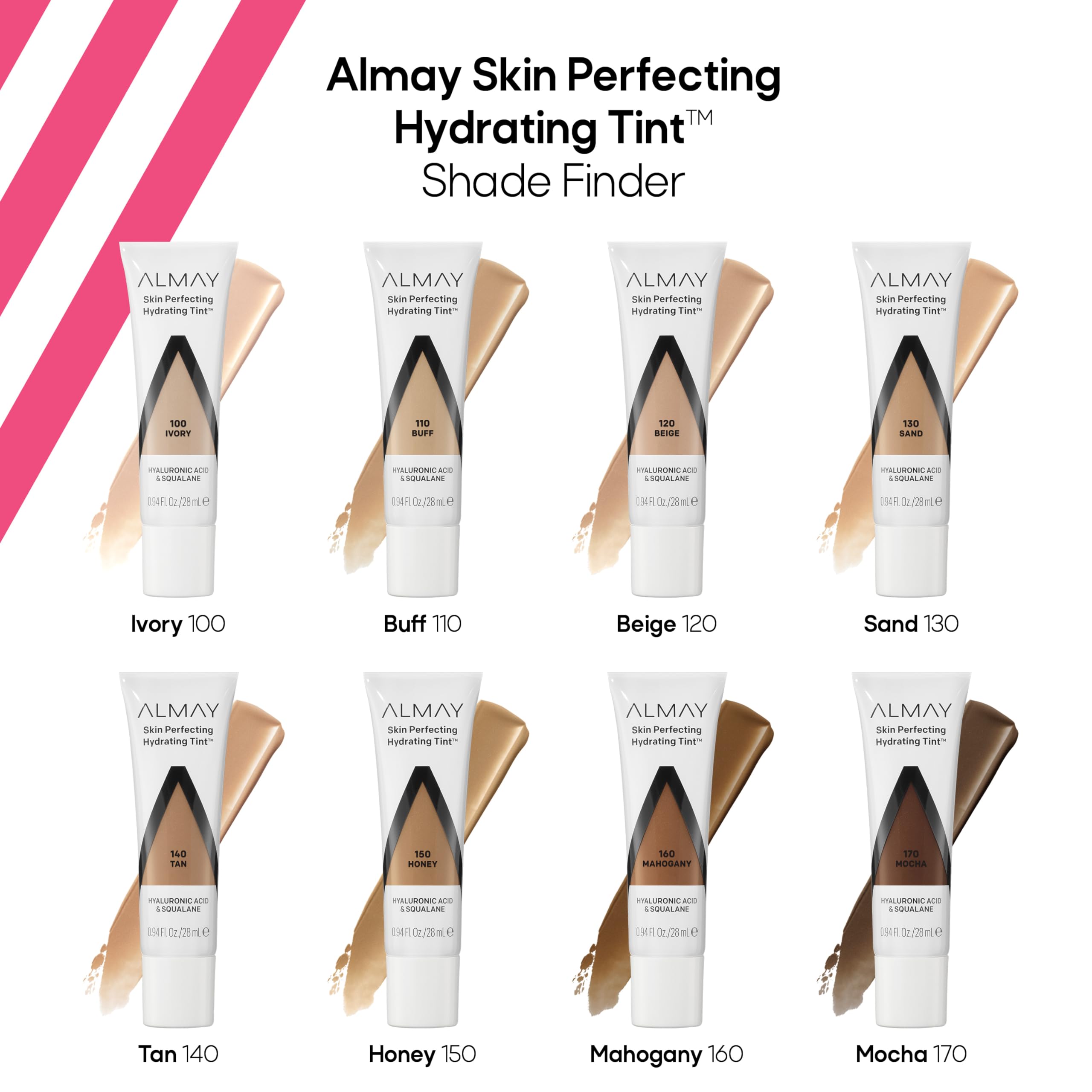 Almay Hydrating Liquid Foundation Tint – Lightweight, Fragrance-Free, Hypoallergenic (Shade 110 Buff)