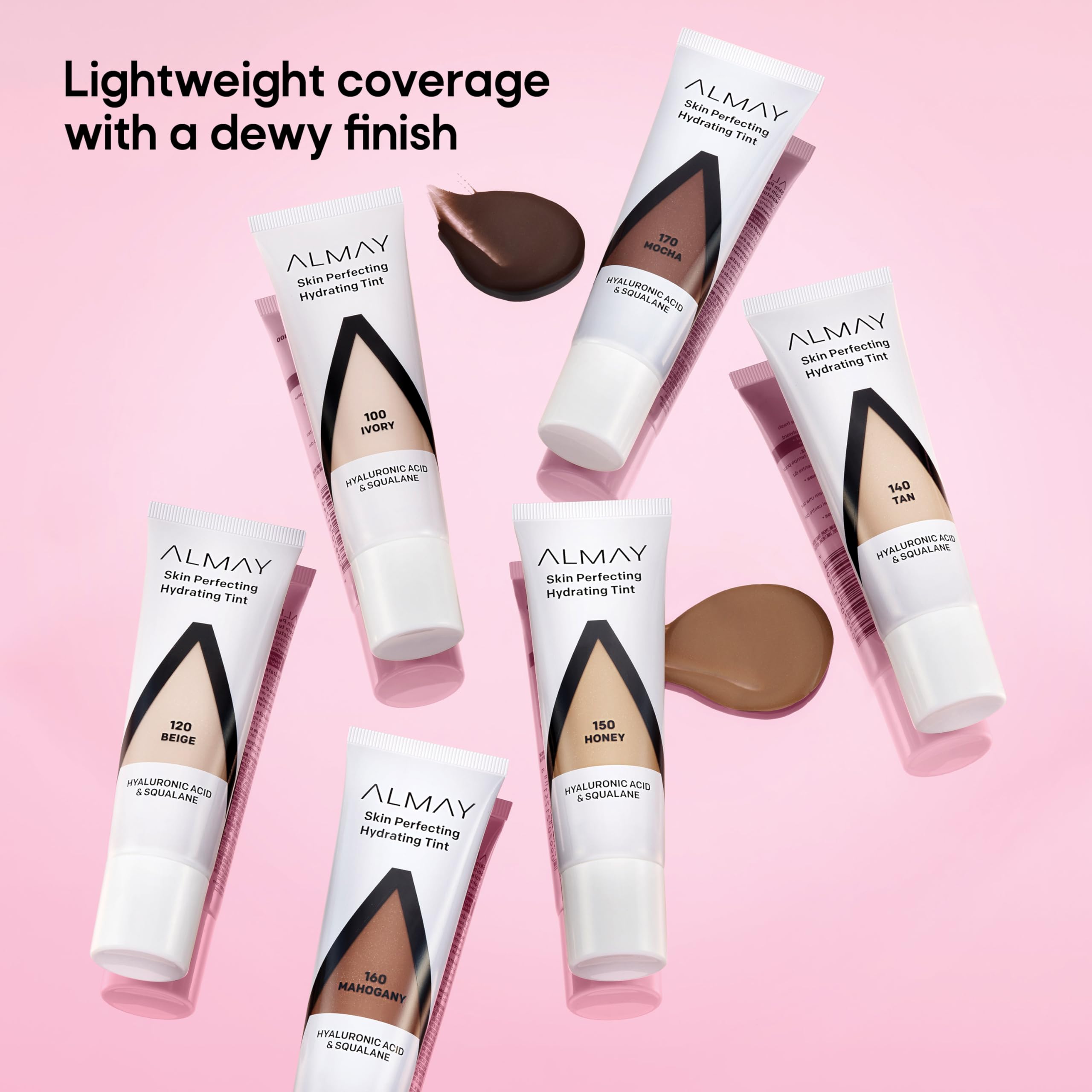 Almay Hydrating Liquid Foundation Tint — Lightweight, Dewy Finish, Hypoallergenic, Fragrance Free, Beige 120