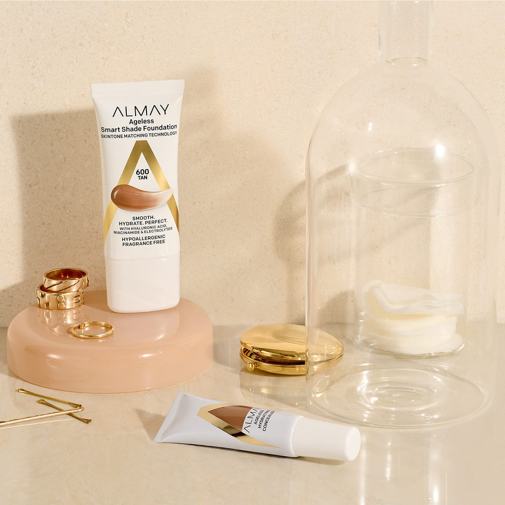 Almay Smart Shade Anti-Aging Foundation with Hyaluronic Acid & Niacinamide – 050 Fair, 1 fl oz
