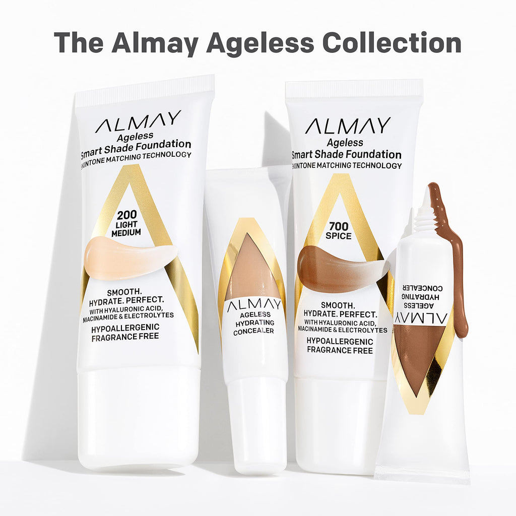 Almay Smart Shade Foundation | Hyaluronic Acid, Niacinamide & Vitamin C & E | Fragrance Free, Beige 400