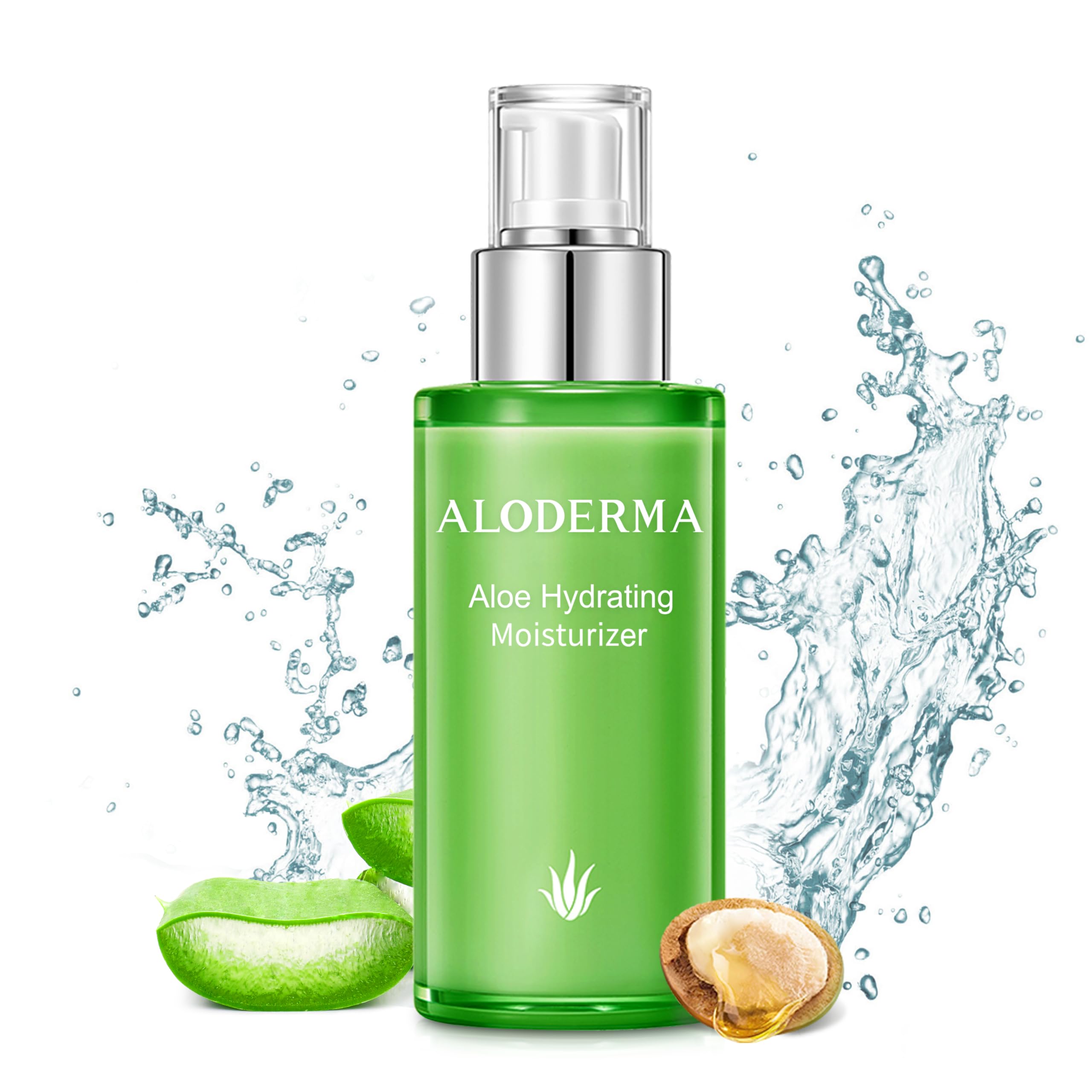 Aloderma 71% Organic Aloe Vera Hydrating Face Moisturizer — Lightweight, Oil-Free with Hyaluronic Acid | 3.5oz