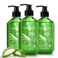 Aloderma Aloe Vera Gel + Tea Tree Oil — 3 x 10.6 oz Organic Aloe for Skin, Hair, Face & Aftershave