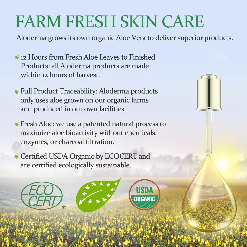 Aloderma Oil Controlling Facial Cleanser – Organic Aloe Vera, Wintergreen & Sage, 3.5oz