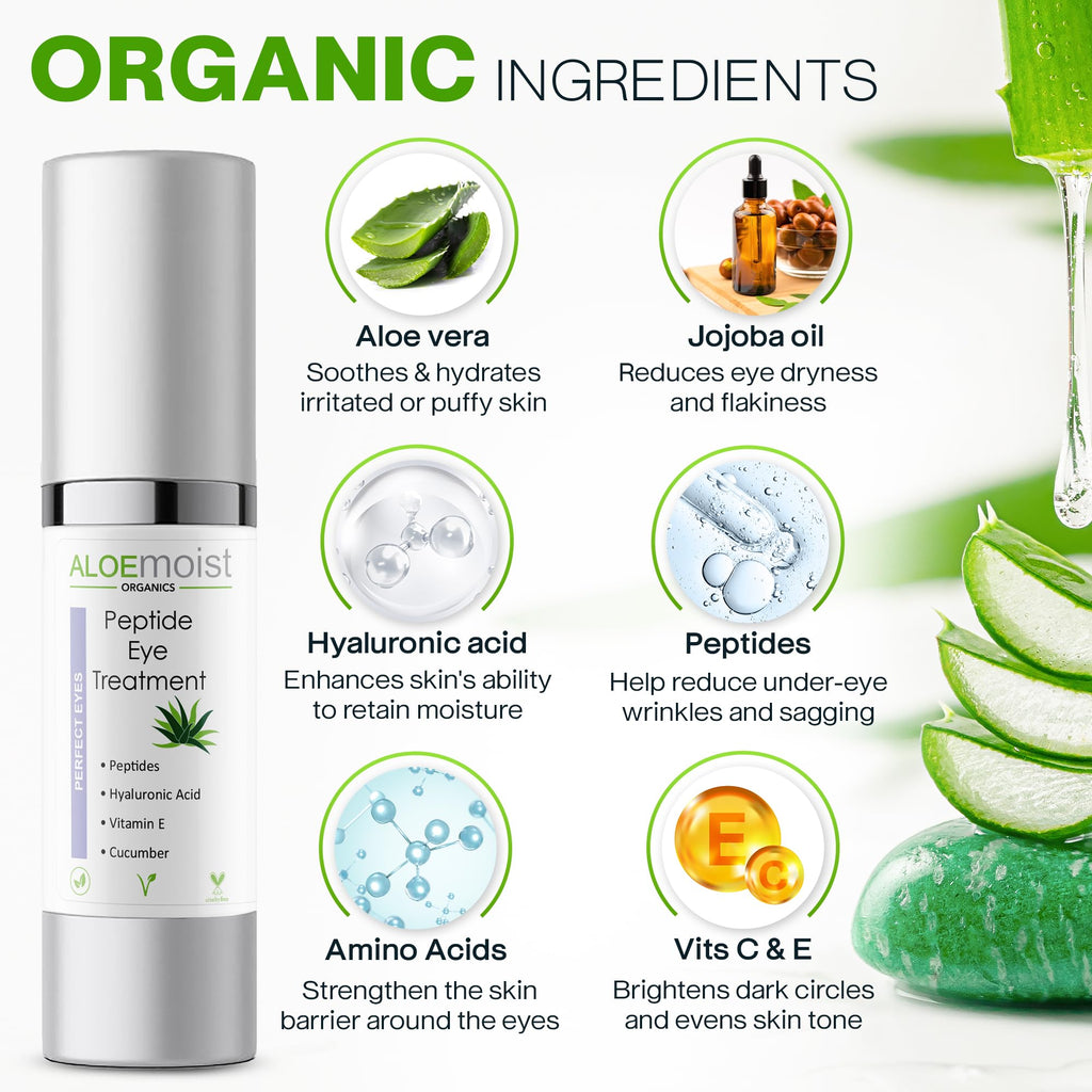 AloeMoist Peptide Eye Cream – Hydrating Anti-Aging Under-Eye Treatment (0.5 oz)