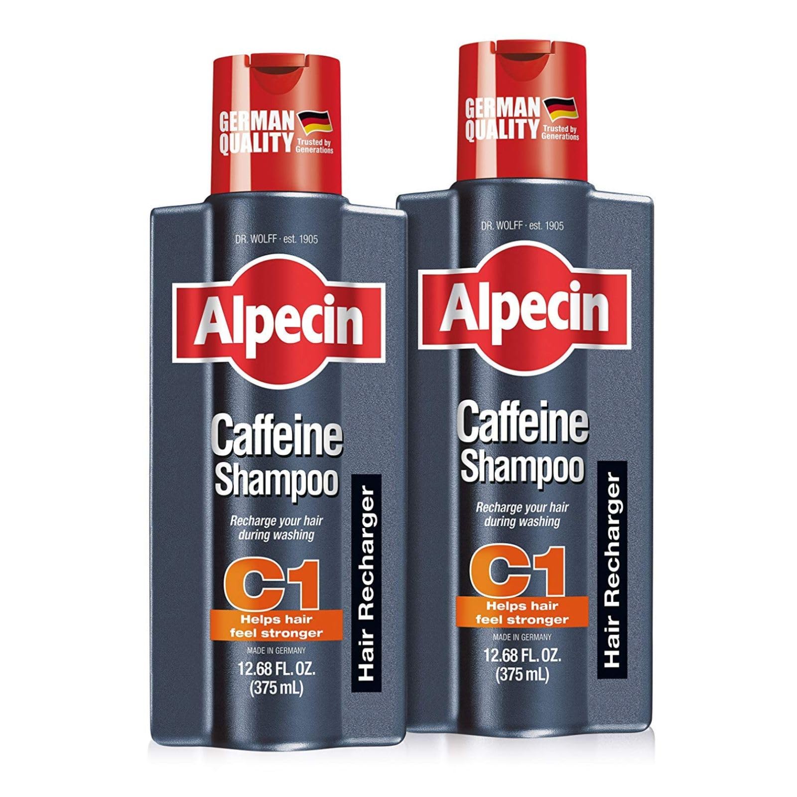 Alpecin C1 Caffeine Shampoo – 12.68 fl oz (Pack of 2) for Natural Hair Growth & Thickness