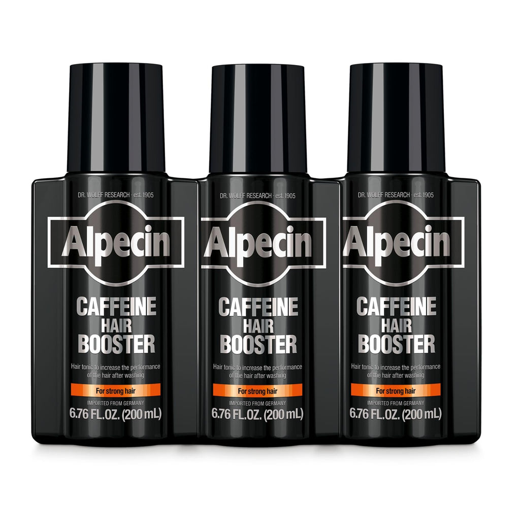 Alpecin Caffeine Hair Booster with Bold Fragrance — 3 x 6.76 oz, Hair Performance Enhancer