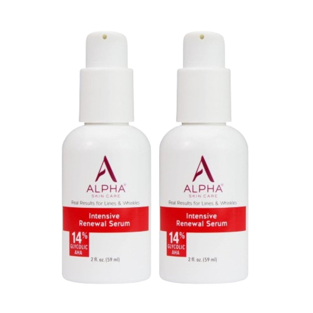 Alpha Skin Care Renewal Serum – 14% Glycolic AHA, Anti-Aging Formula, Exfoliating & Hydrating, 2 oz (Pack of 2)
