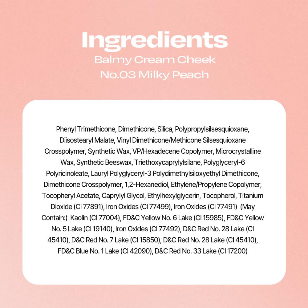 Balmy Cream Cheek No.3 Milky Peach | alternativestereo Cloud-Touch Cream Blush, 2.5 g