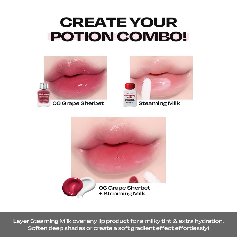 alternativestereo Lip Potion Aqua Glow No.6 Grape Sherbet – Hydrating, Non-Sticky Gloss with Sheer Radiance | 0.3 Oz