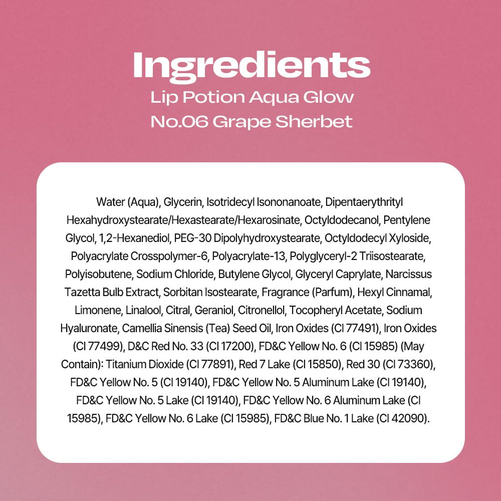 alternativestereo Lip Potion Aqua Glow No.6 Grape Sherbet – Hydrating, Non-Sticky Gloss with Sheer Radiance | 0.3 Oz