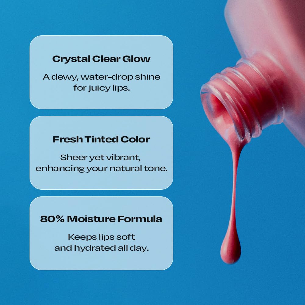 alternativestereo Lip Potion Aqua Glow No.6 Grape Sherbet – Hydrating, Non-Sticky Gloss with Sheer Radiance | 0.3 Oz