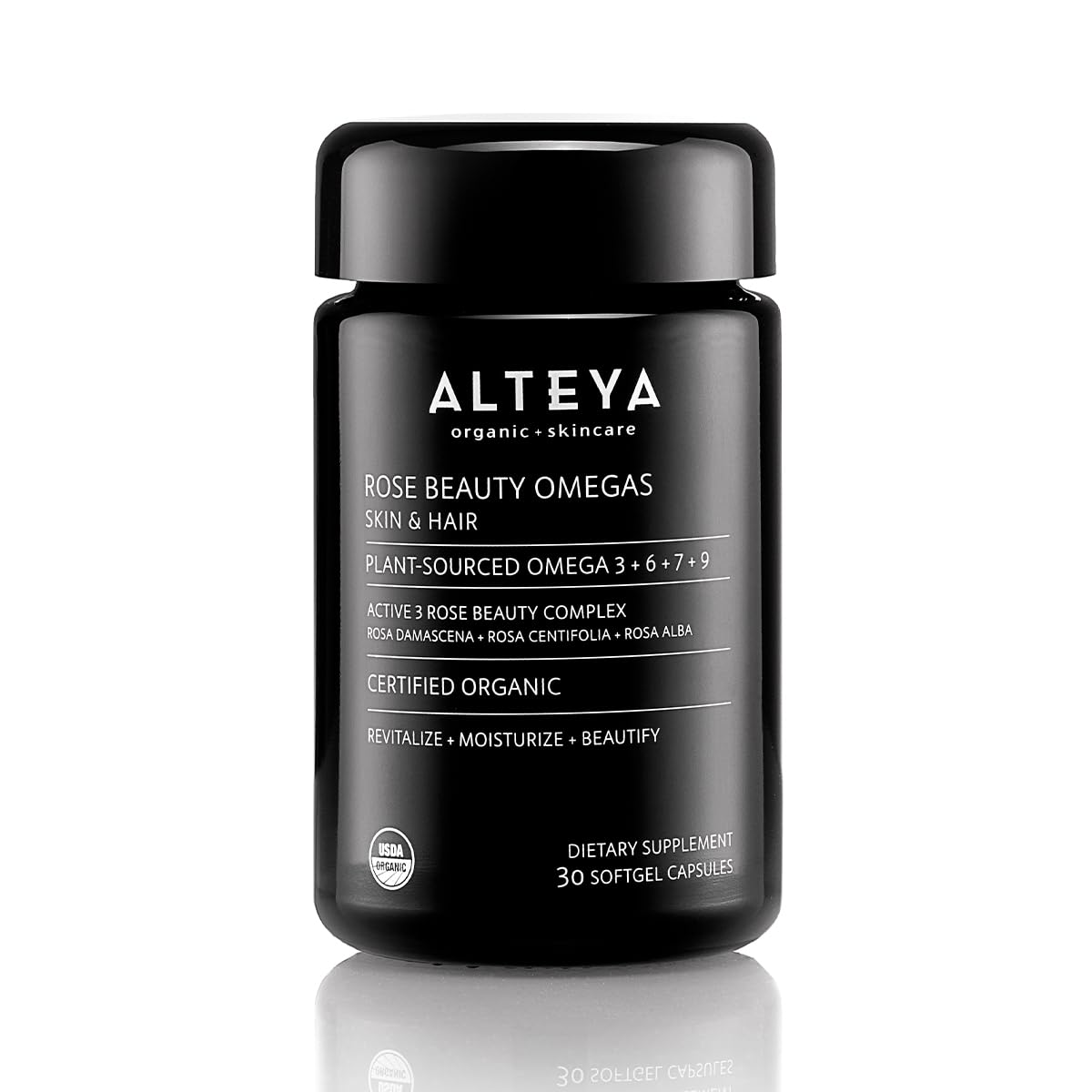 Alteya Organics Beauty Omega 3,6,7 & 9 with Rose Otto Extracts | Radiant Skin, Fuller Hair, Strong Nails