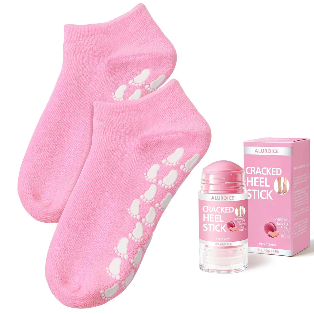 ALUROICE Silicone Moisturizing Socks with Foot Cream – 2-in-1 Dry Feet Care