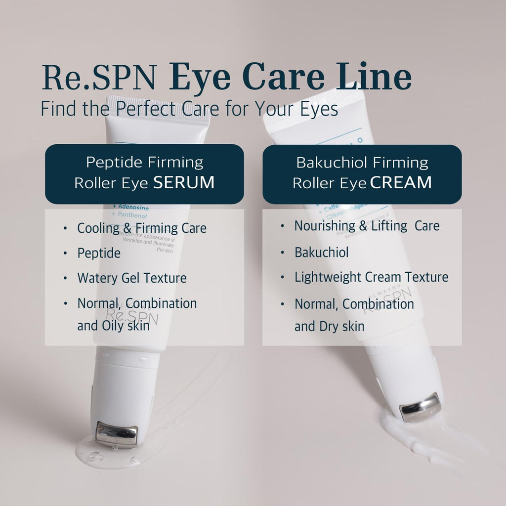 AlwayNu Re.SPN Peptide Firming Roller Eye Serum with Cooling Gua Sha – Niacinamide, Vegan K-Beauty (0.67 fl oz)