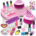 Amagoing Nail Polish Set for Girls 7-12 | Non-Toxic Quick-Dry Nail Art Kit with Storage Desk