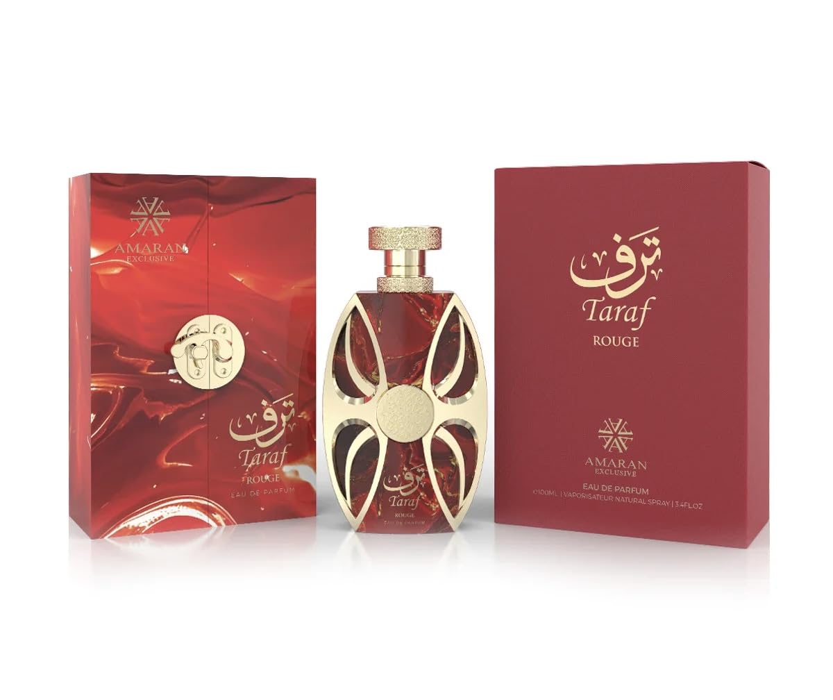AMARAN PARFUMS Taraf Rouge Eau de Parfum – Unisex Arabian Fragrance, Dubai Crafted, 3.4 oz