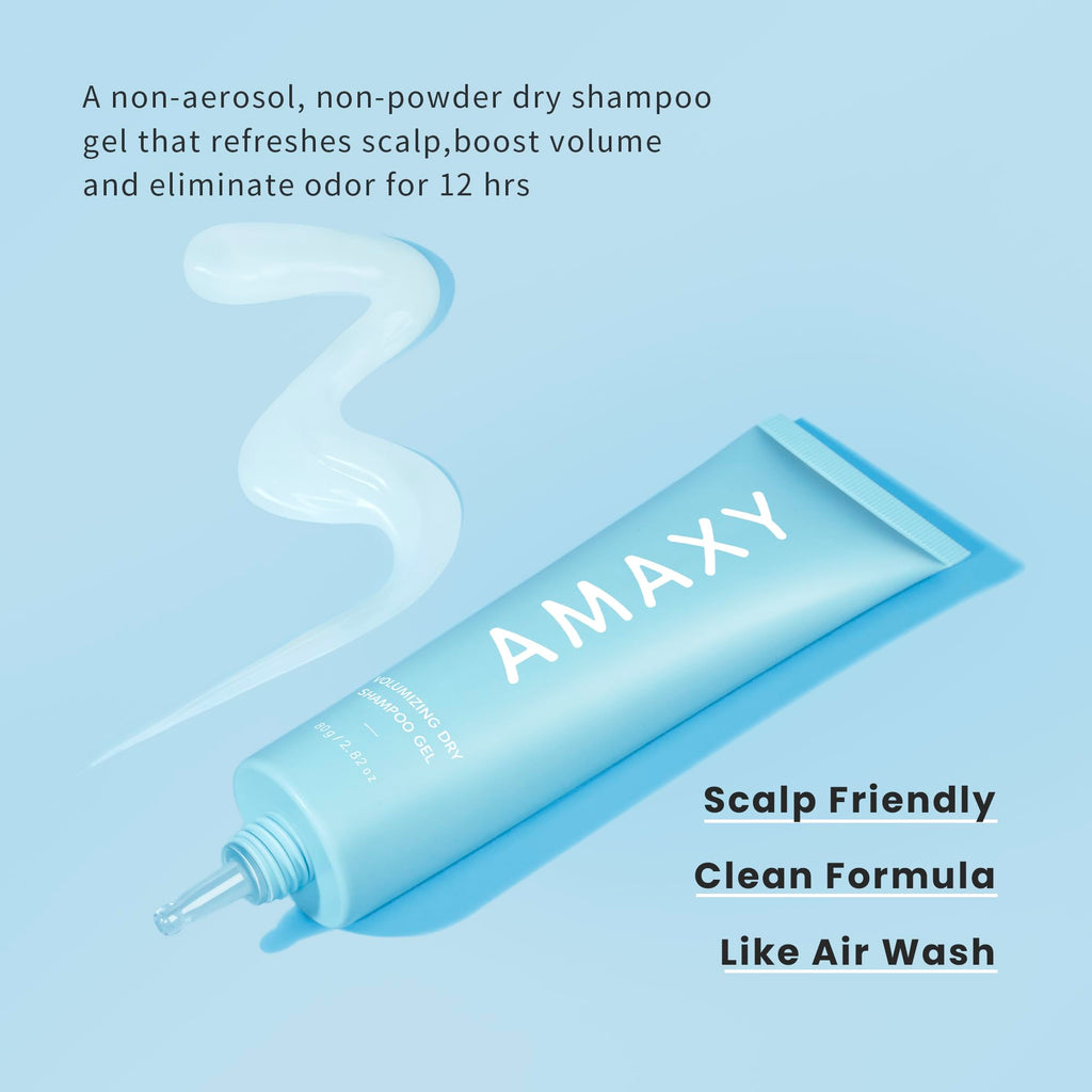 AMAXY Wet Dry Shampoo Gel | Instant Freshness, Volume & Oil Absorption, Non-Aerosol, Powder-Free