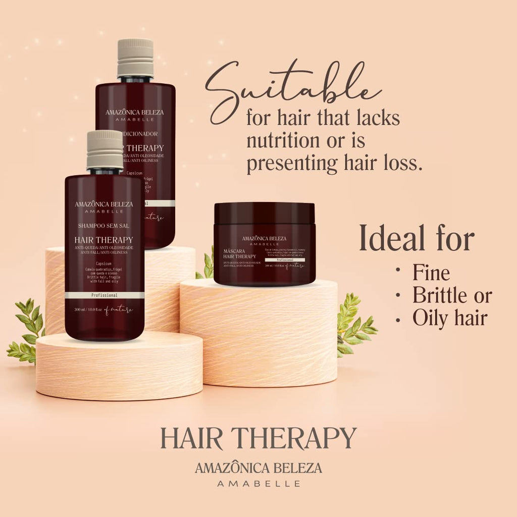 Amazonica Beleza Hair Therapy Kit – Shampoo, Conditioner & Hair Mask | 300ml/10.1oz | Professional Line