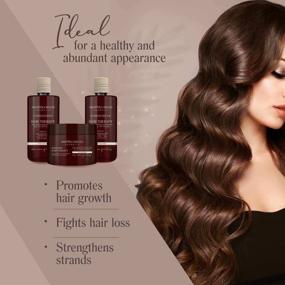 Amazonica Beleza Hair Therapy Kit – Shampoo, Conditioner & Hair Mask | 300ml/10.1oz | Professional Line