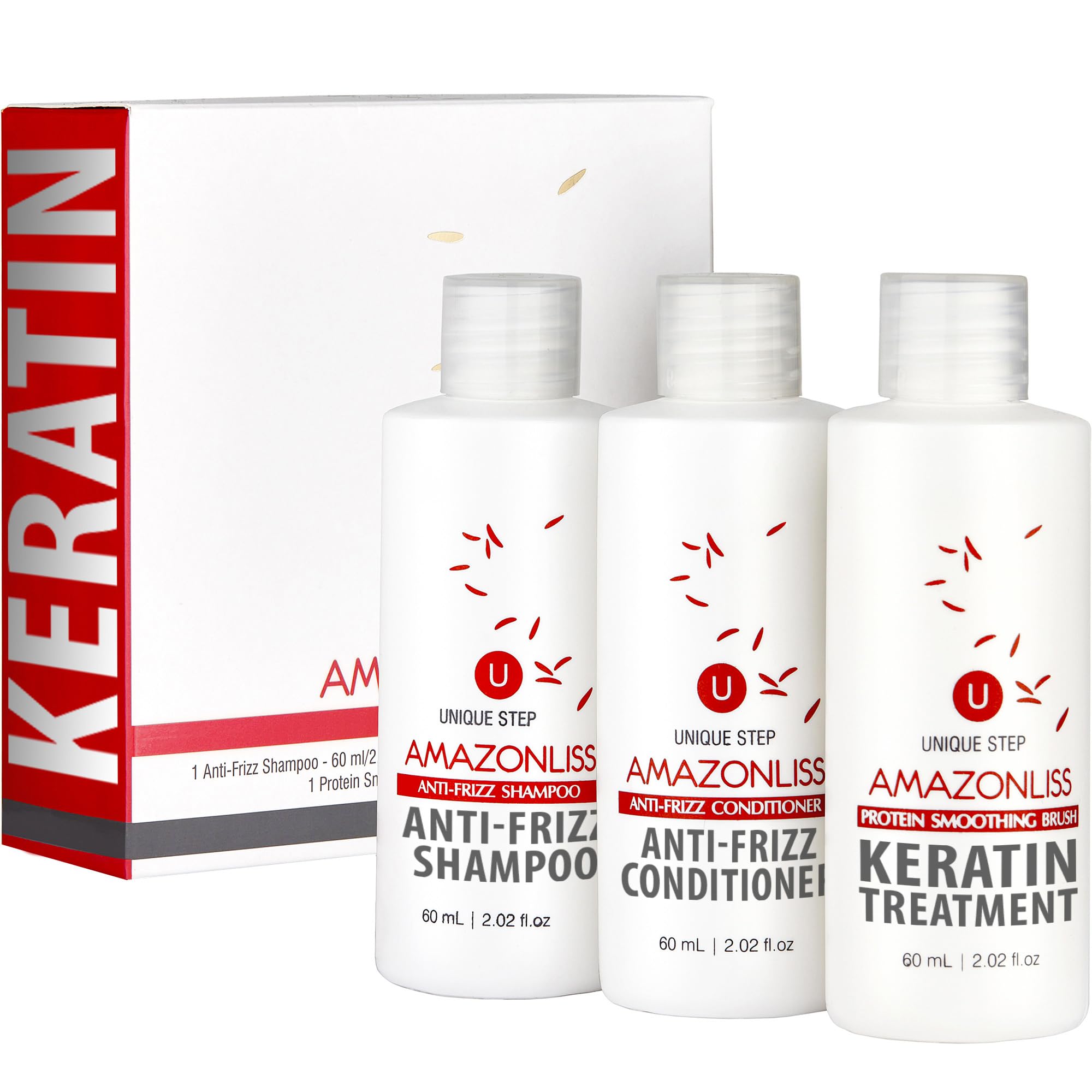 Amazonliss One-Step Brazilian Keratin Treatment + Smoothing Brush Kit (2.02 fl oz)