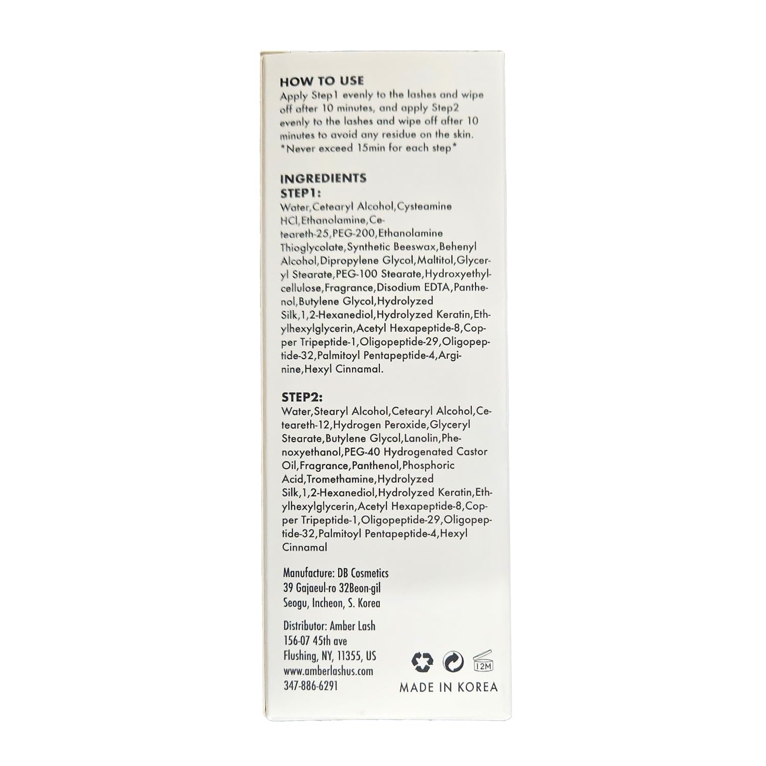 Amber Lash Curlerful 2-Step Brow Lamination Kit Step 1 & Step 2 20 ml Each for Lashes & Brows