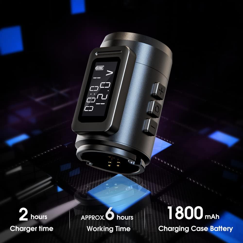 Ambition Mars-U Wireless Tattoo Machine Kit — Adjustable Stroke, 1800mAh Battery, 40 Cartridges