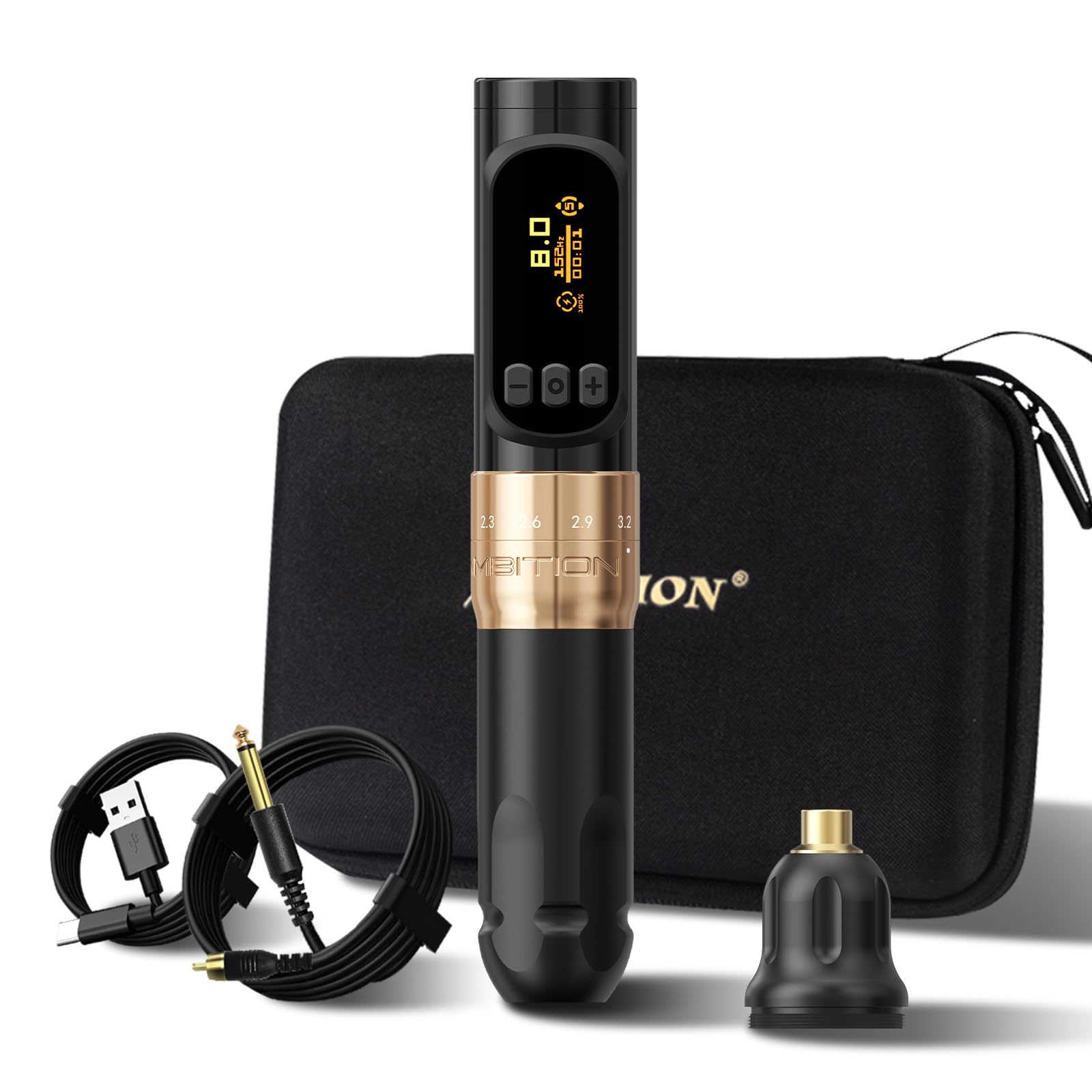 Ambition Sally 270 Wireless Rotary Tattoo Gun - Adjustable Stroke, 1300mAh Battery, Coreless Motor