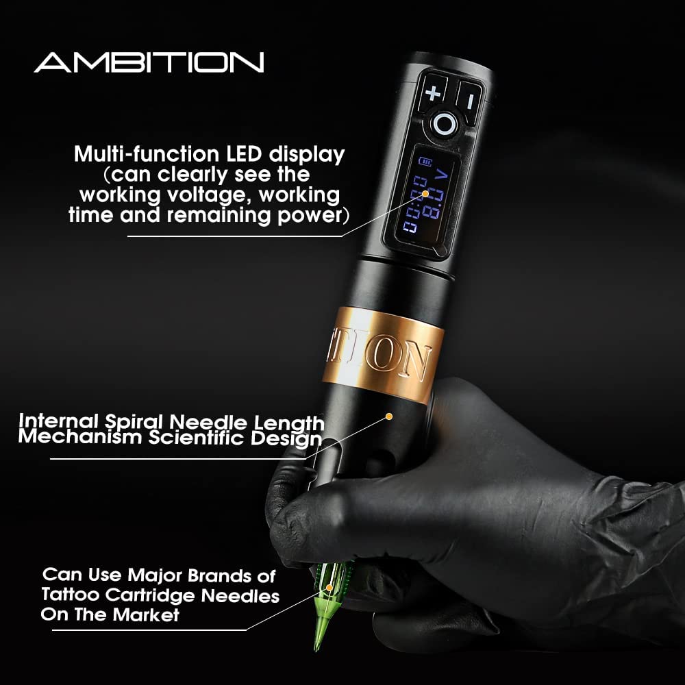 Ambition Soldier Rotary Battery Pen Tattoo Machine | 2400mAh Wireless Power & Coreless Motor