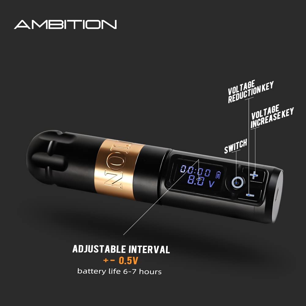 Ambition Soldier Rotary Battery Pen — 2400mAh Wireless Tattoo Machine with Japan Coreless Motor