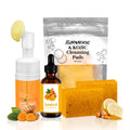 Amdele Turmeric Wash & Care 4-Piece Set | Facial Cleanser, Pads, Soap & Essential Oil
